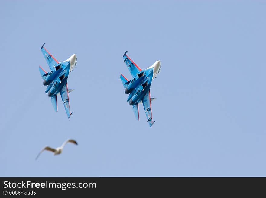 Aerobatic team - Russian Knights -SU27. Aerobatic team - Russian Knights -SU27