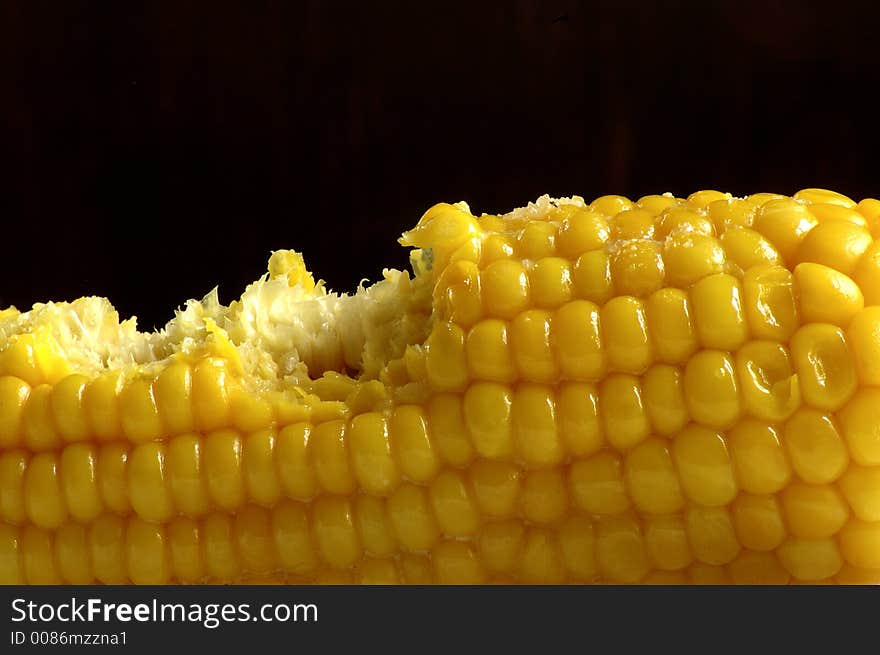 Corn cob after cooking september. Corn cob after cooking september