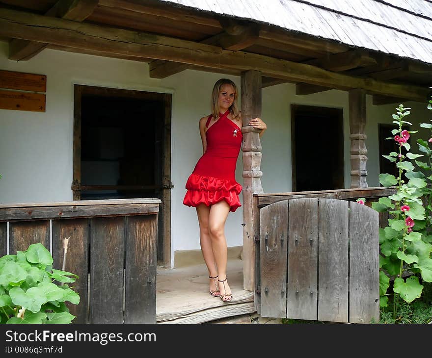 The fashionable girl in a countryside. The fashionable girl in a countryside