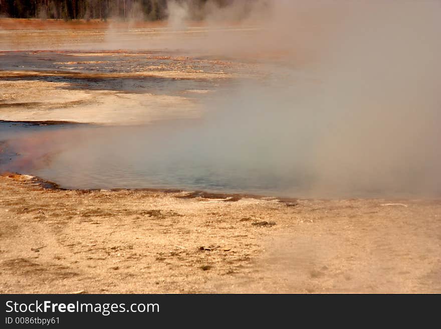 Springs site in Yellowstone Park. Springs site in Yellowstone Park