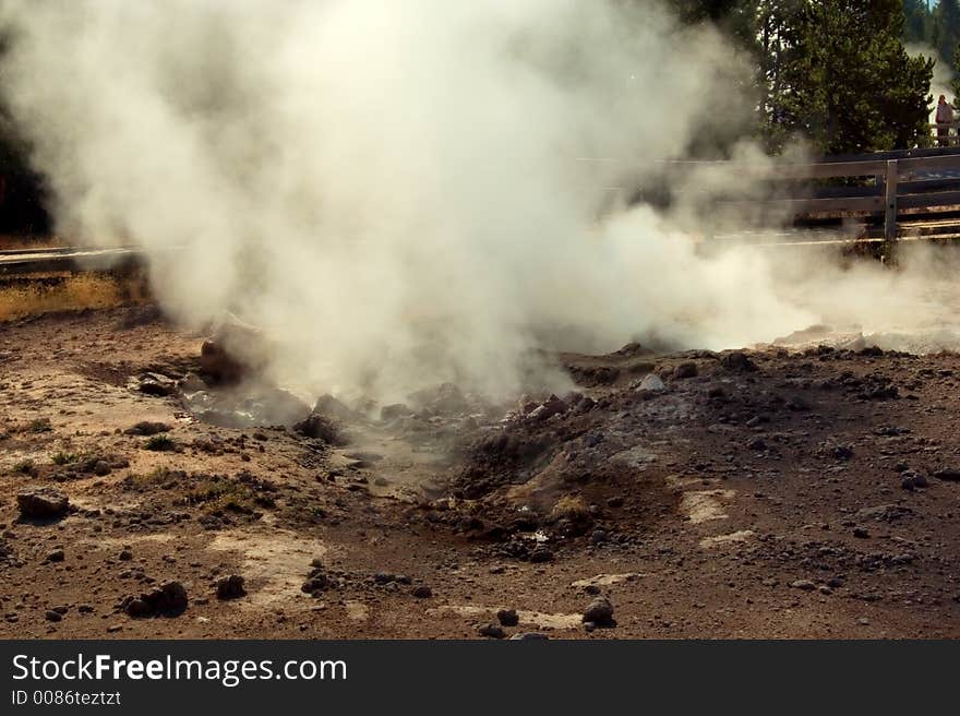 Springs site in Yellowstone Park. Springs site in Yellowstone Park