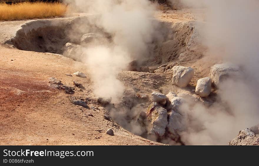 Springs site in Yellowstone Park. Springs site in Yellowstone Park