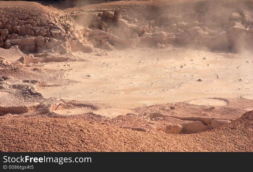 Springs site in Yellowstone Park. Springs site in Yellowstone Park