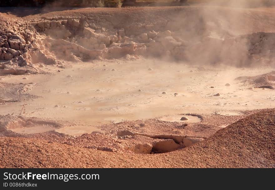 Springs site in Yellowstone Park. Springs site in Yellowstone Park