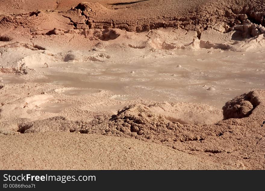 Springs site in Yellowstone Park. Springs site in Yellowstone Park