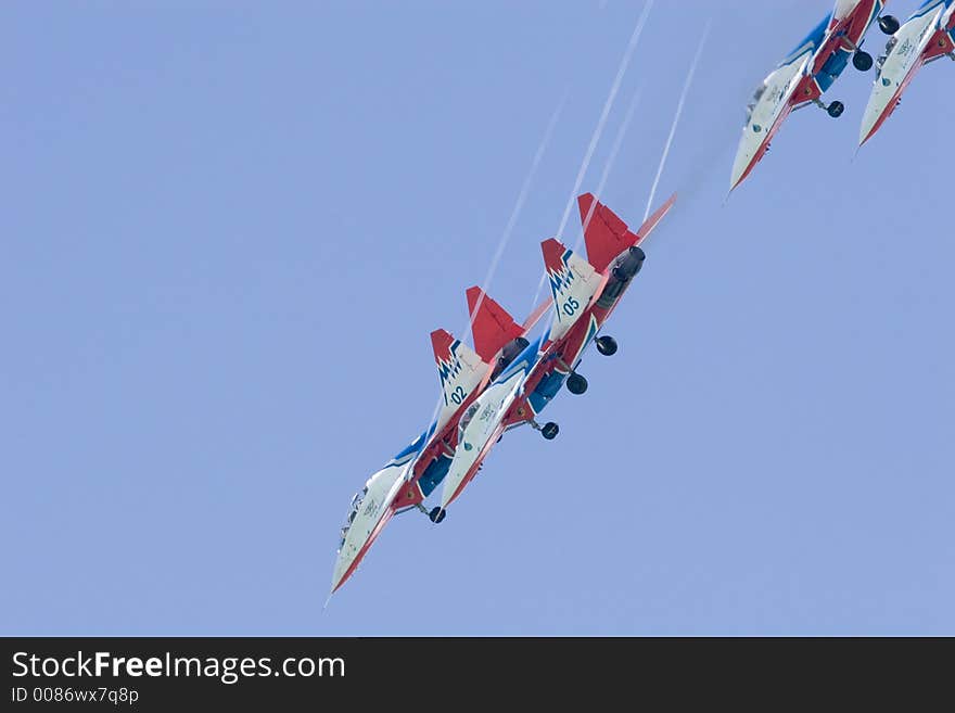 Aerobatic team - Swifts - Strizhi- Mig29. Aerobatic team - Swifts - Strizhi- Mig29