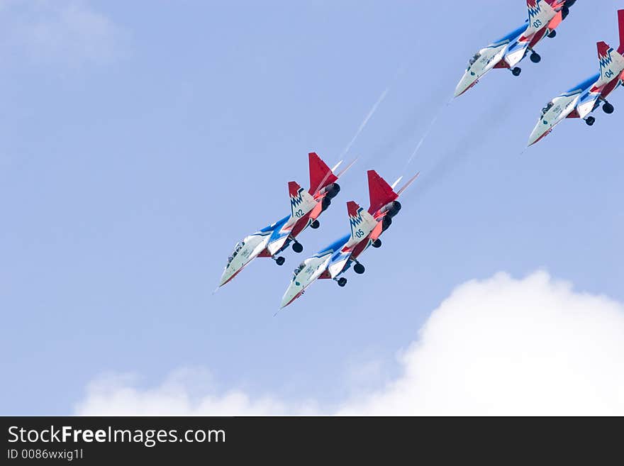 Aerobatic team - Swifts - Strizhi- Mig29. Aerobatic team - Swifts - Strizhi- Mig29