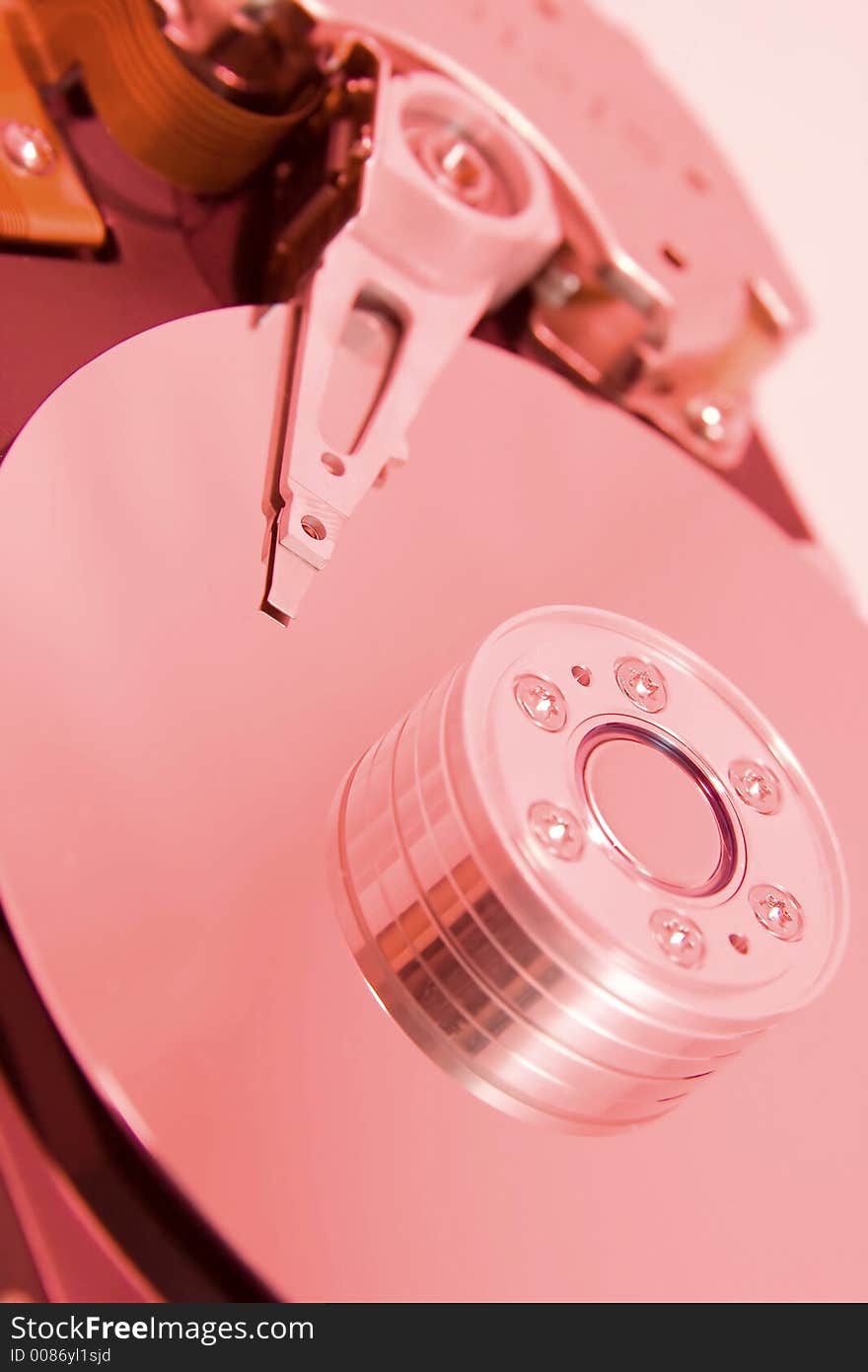 Macro of a hard disc drive. Macro of a hard disc drive