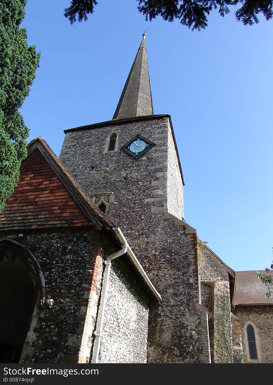 Flintstone church in Eynsford, Kent, England