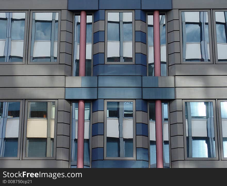 Modern building with glass reflections