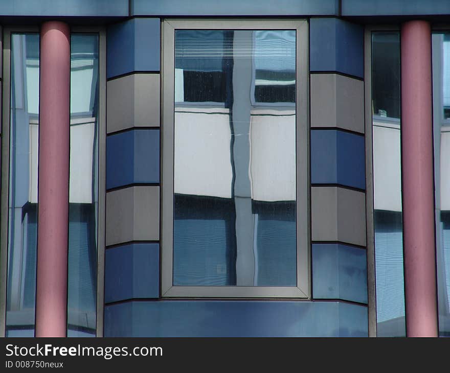 Detail Of Modern Building With Glass Reflections