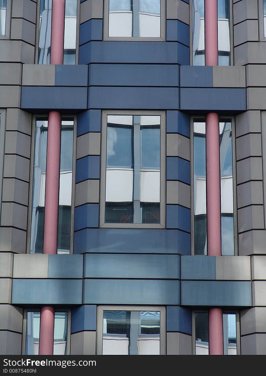 Building with glass reflections