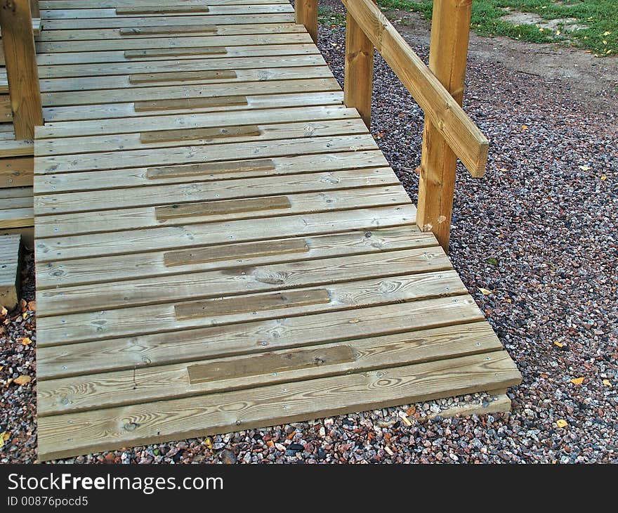 Washed wooden stair