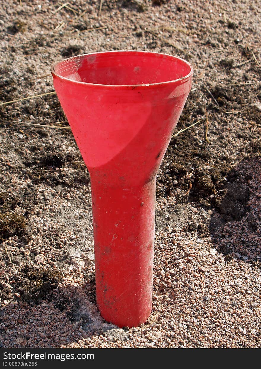 Funnel in a rock hole