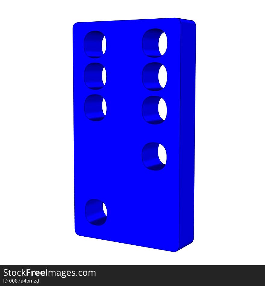 Blue domino stone - computer generated illustration