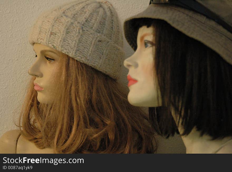 Two mannequins faces