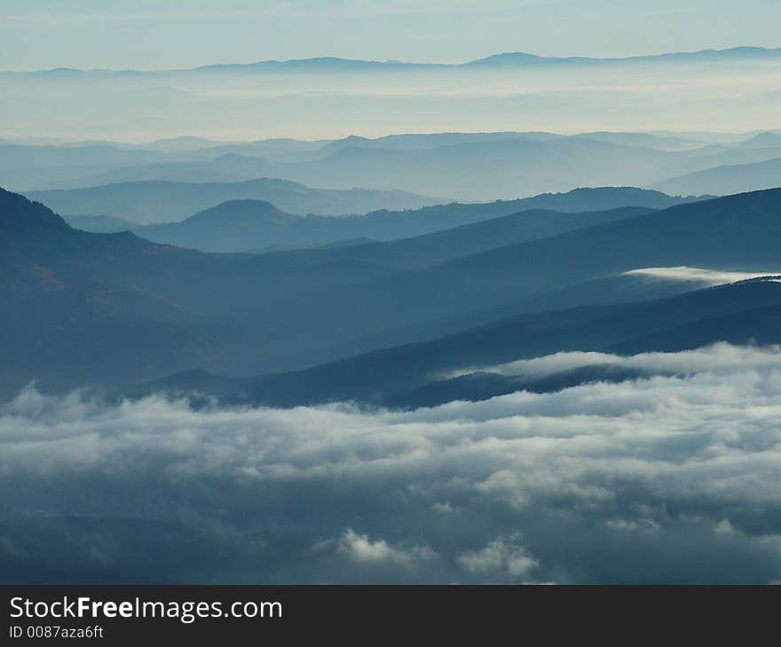 A cold november morning in the bucegi mountains, romania. Omu peak 2507m. A cold november morning in the bucegi mountains, romania. Omu peak 2507m