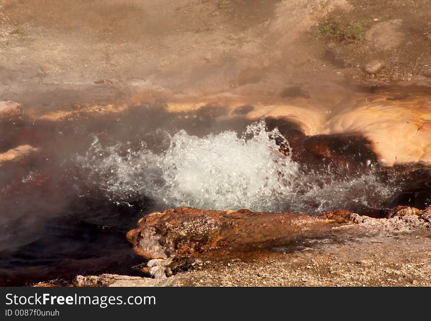 Springs site in Yellowstone Park. Springs site in Yellowstone Park