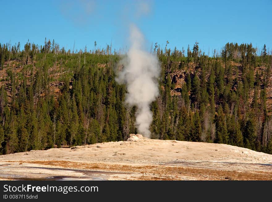 Geyser site in Yellowstone Park. Geyser site in Yellowstone Park