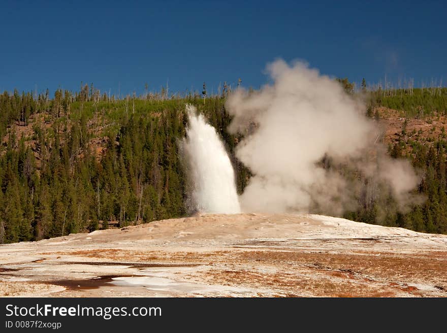 Geyser site in Yellowstone Park. Geyser site in Yellowstone Park