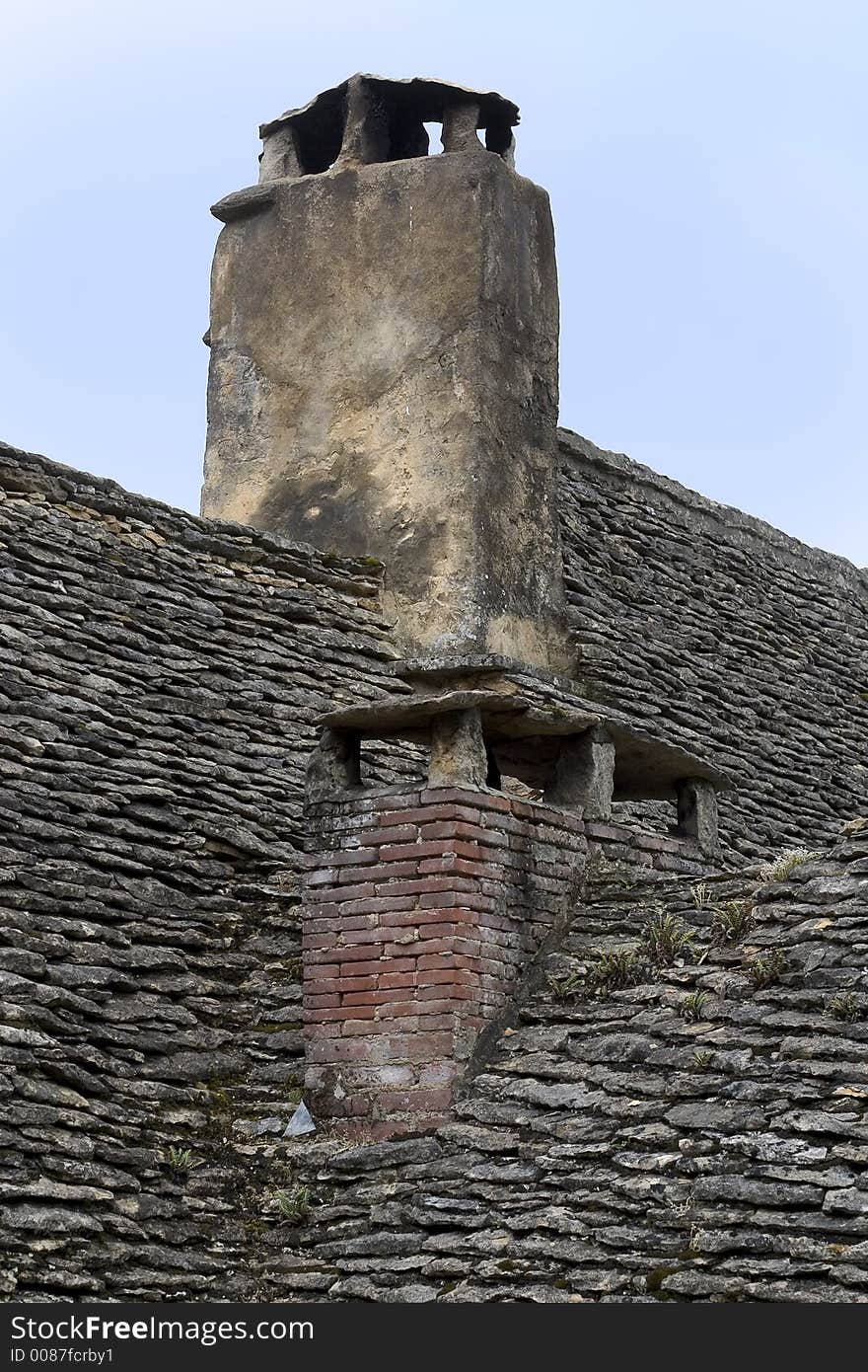 Drystone hut roof in Breuil, Dordogne (Perigord), Aquitaine, France. Drystone hut roof in Breuil, Dordogne (Perigord), Aquitaine, France