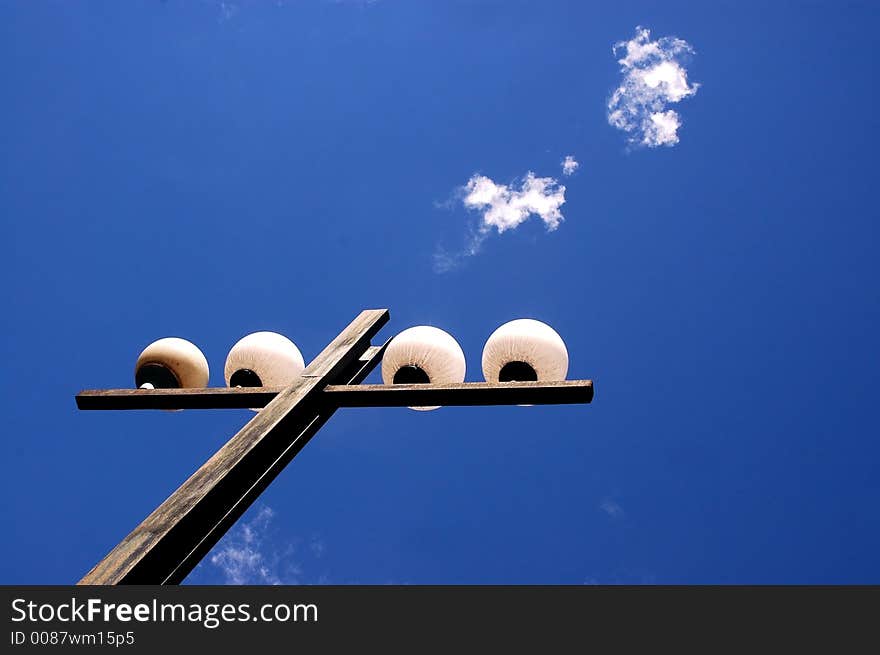 Blue sky and clouds lamp