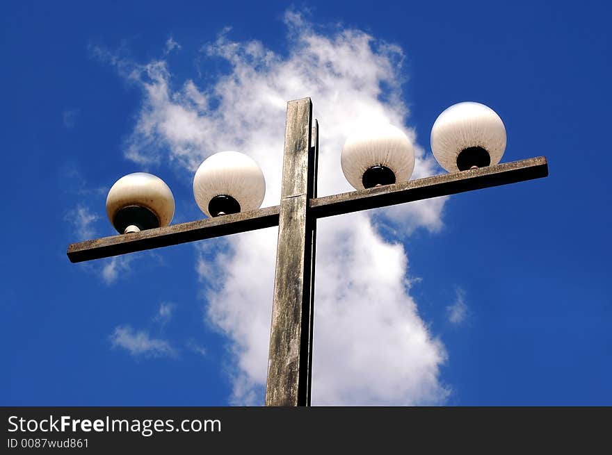 Blue sky and clouds lamp