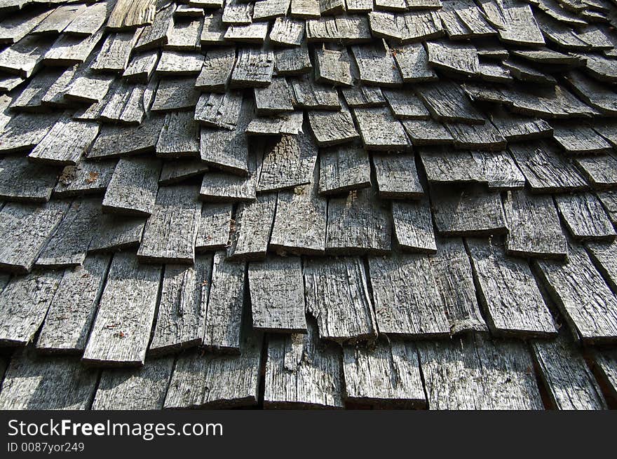 Pattern of wooden roof tiles