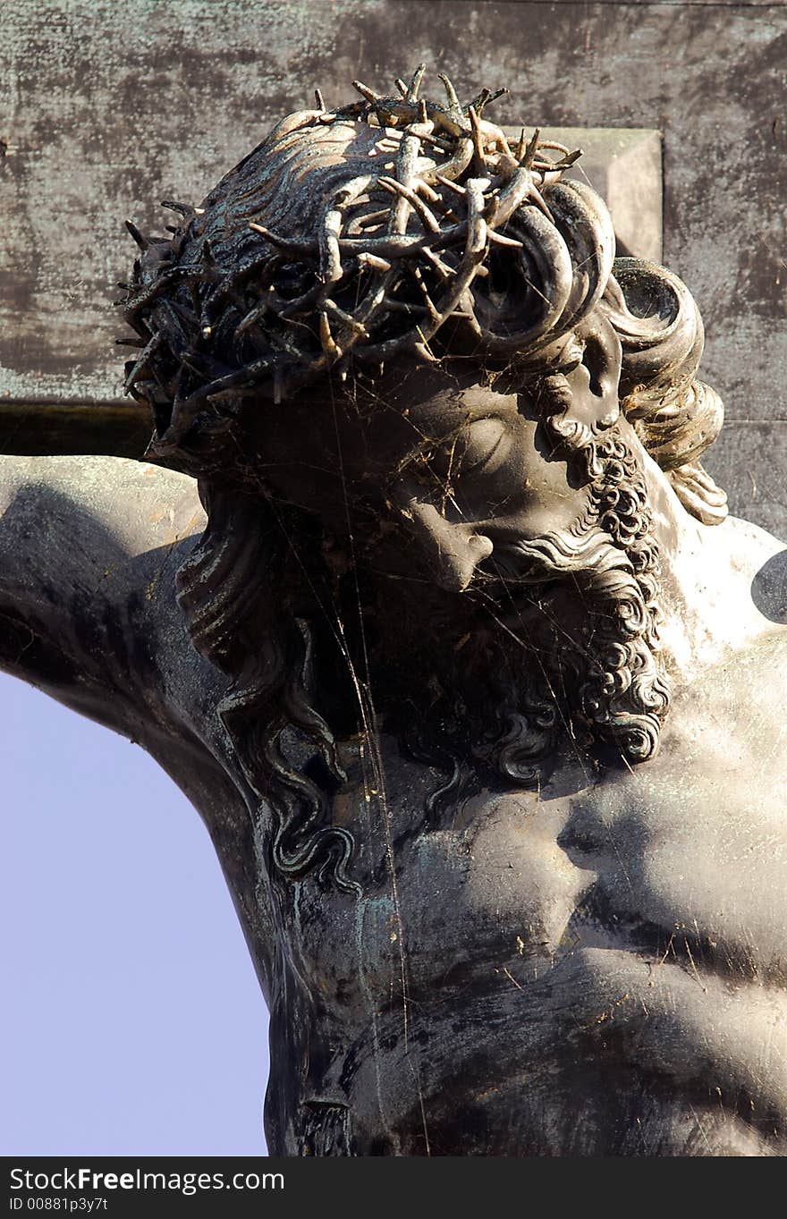 Crucifixion of Christ with the Hebrew words Holy, Holy, Holy Lord, Charles Bridge, Prague. Crucifixion of Christ with the Hebrew words Holy, Holy, Holy Lord, Charles Bridge, Prague.