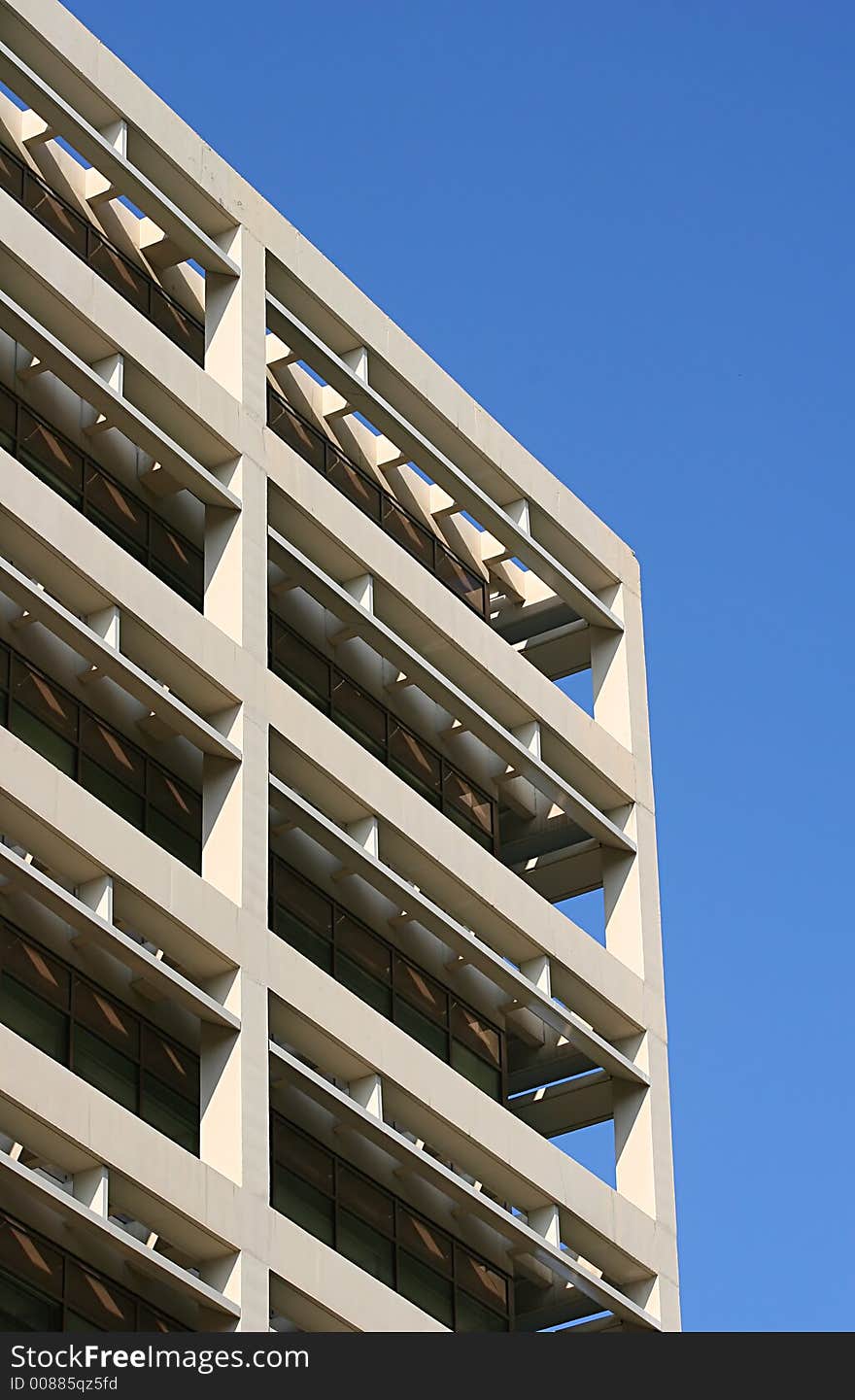 Terraced office  building against sky. Terraced office  building against sky