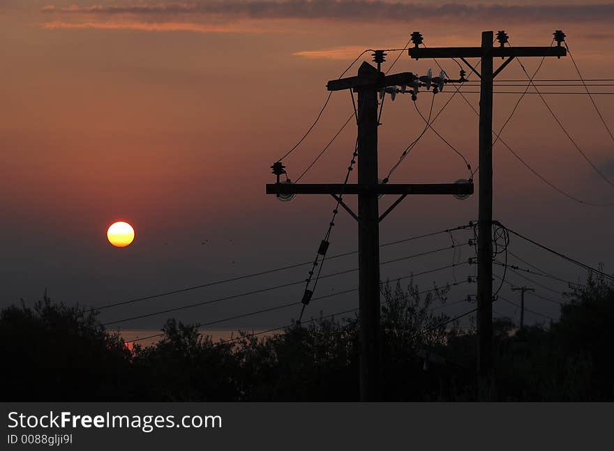 The sunup sight for sore eyes from window of home. The sunup sight for sore eyes from window of home