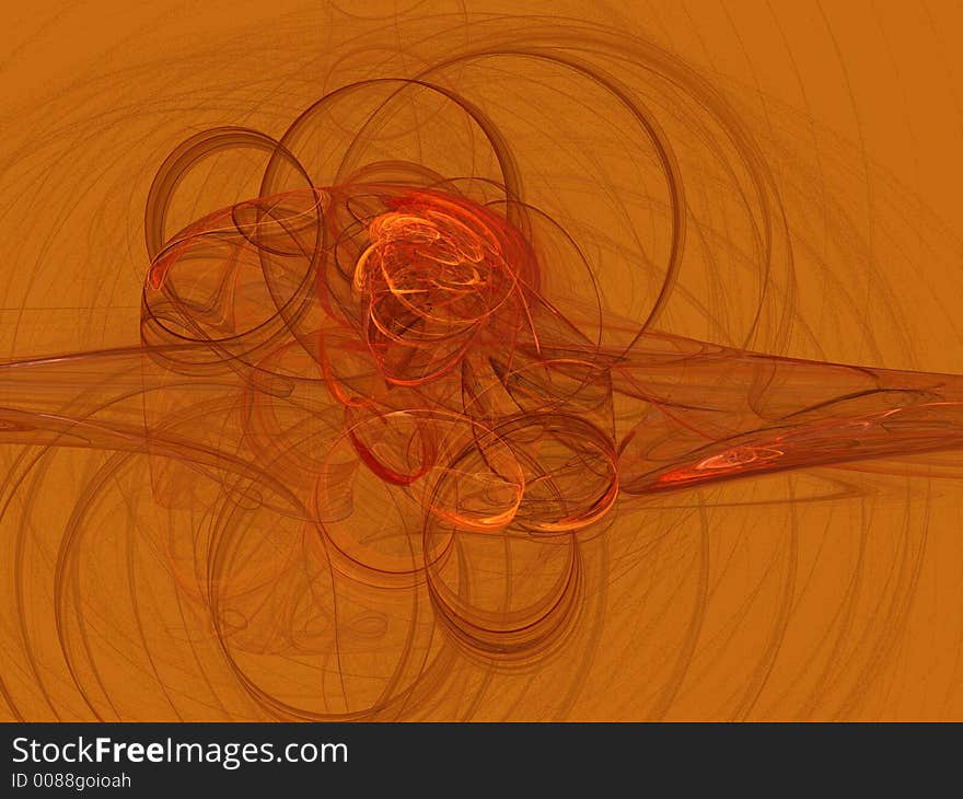 Abstract red flame against orange background