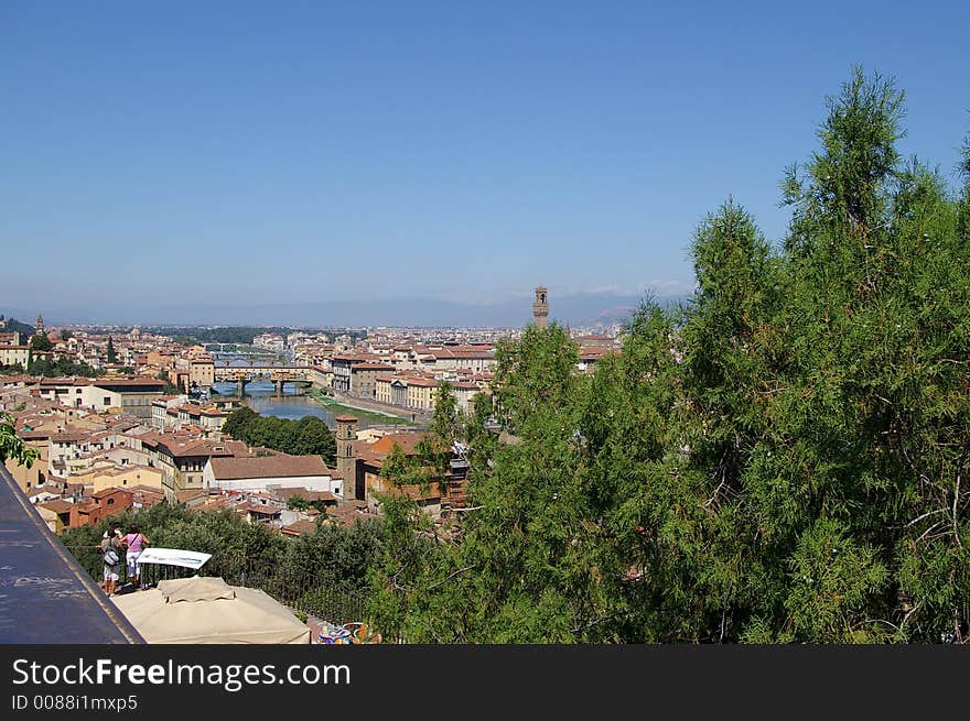 View of Florence wioth the ponte vecchio