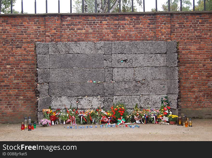 Prisoners were executed in this courtyard at the Wall of Death. Prisoners were executed in this courtyard at the Wall of Death.