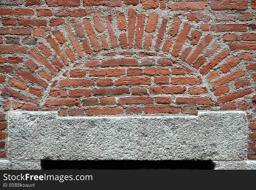 Wall with a semi-circle. Wall with a semi-circle