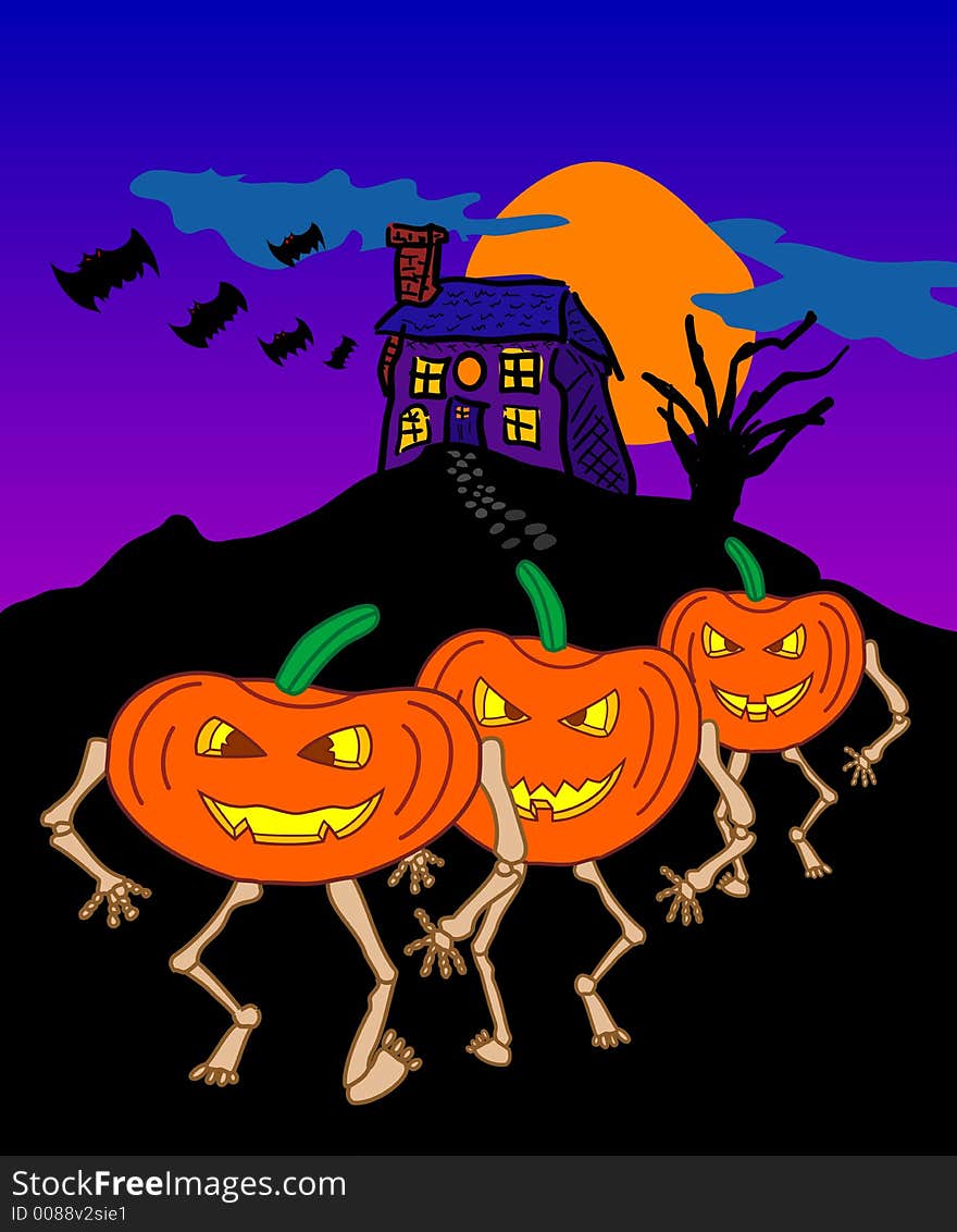 Skeleton pumpkins are coming to get you!. Skeleton pumpkins are coming to get you!