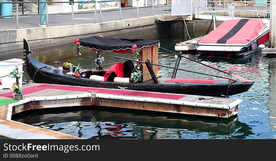 Venetian gondola in king harbour