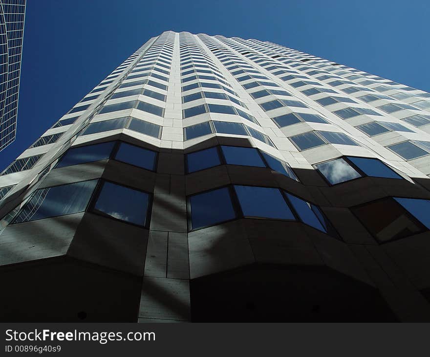 Unusual architectural  building in downtown Boston.