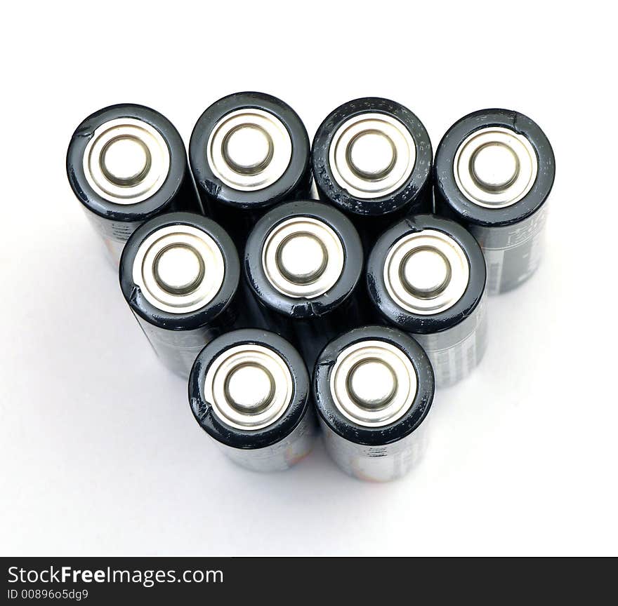 AAA batteries isolated over white. AAA batteries isolated over white