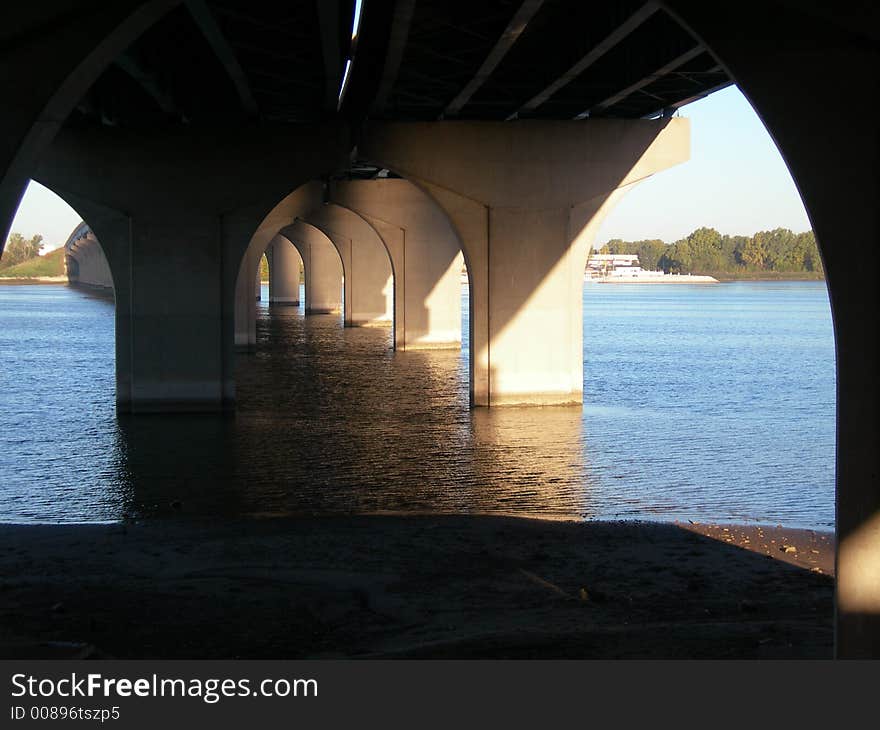 Perspective changes passing Bridge over Fox River.