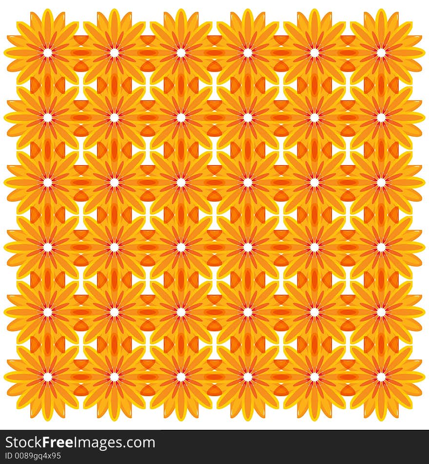 Orange and Yellow Flowers background vector. eps available