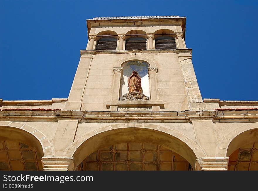 View Towards Statue On Church