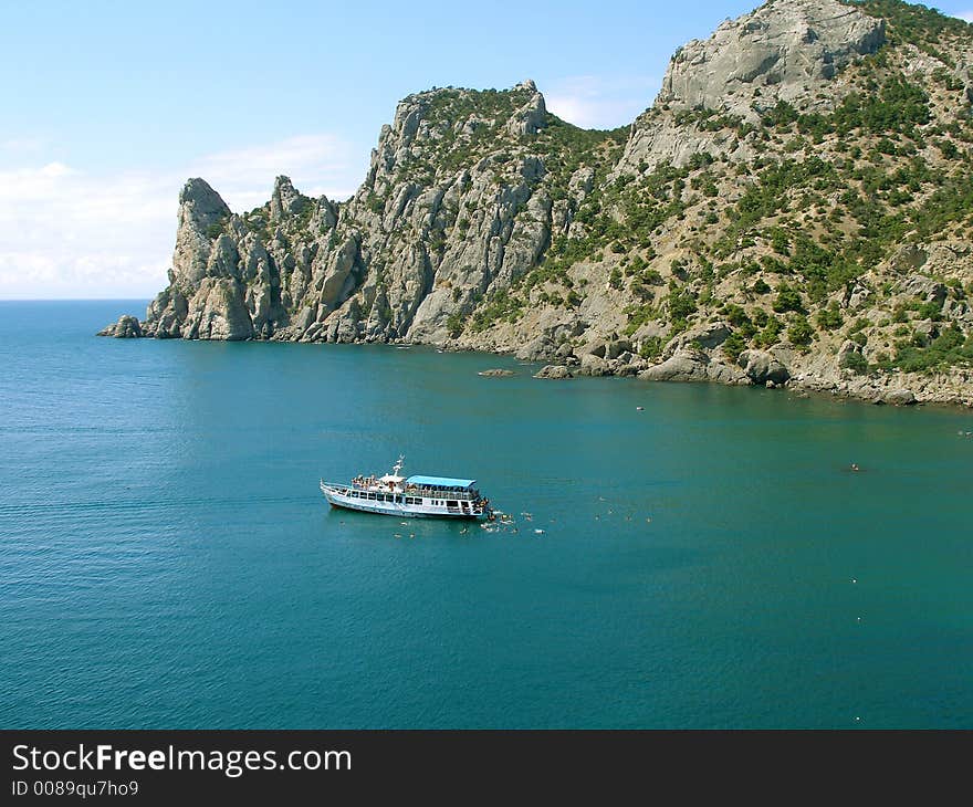 Swimming in the Sea from boat