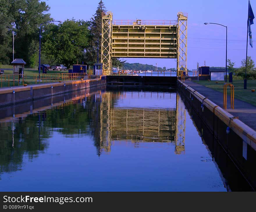 Front view of the canal. Front view of the canal