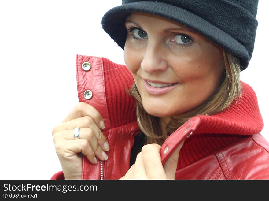 A beautiful Woman in red