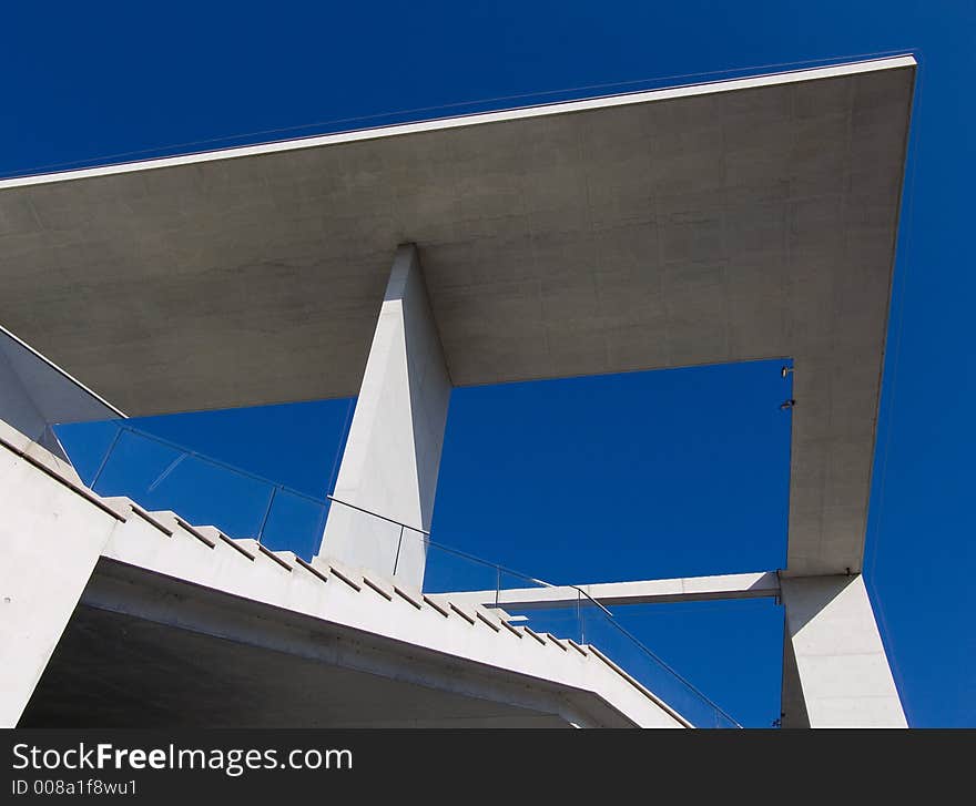 Roof of the german Bundestag in Berlin
 in front of blue sky