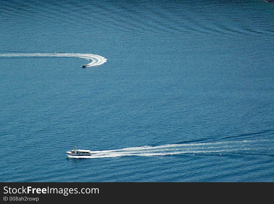 Water skiing, ocean, Dubrovnik, Croatia