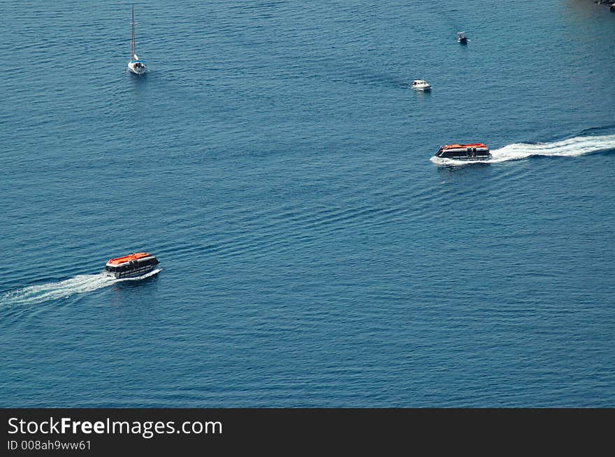 Water skiing, ocean, Dubrovnik, Croatia