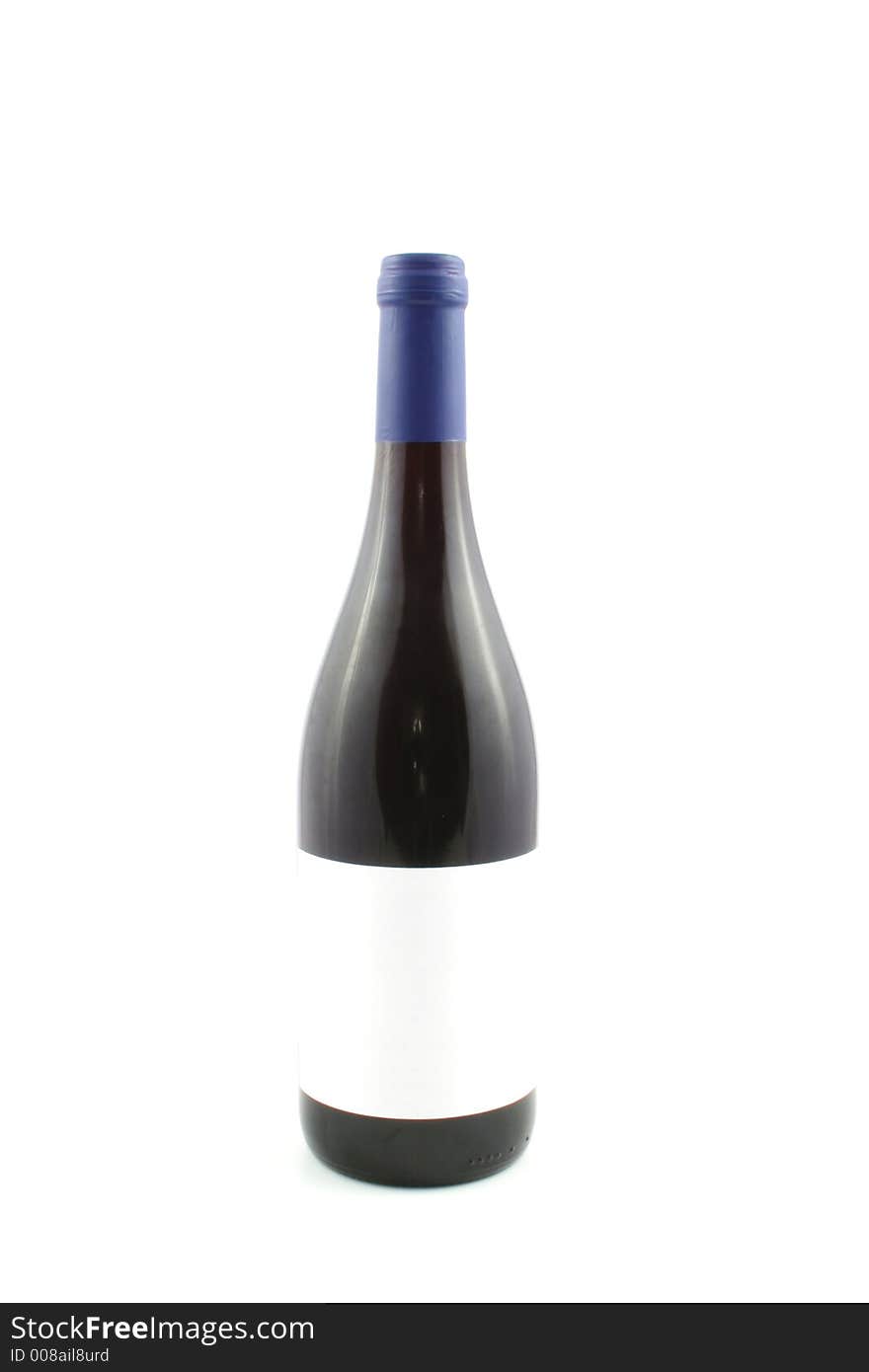 Wine bottle against a white background