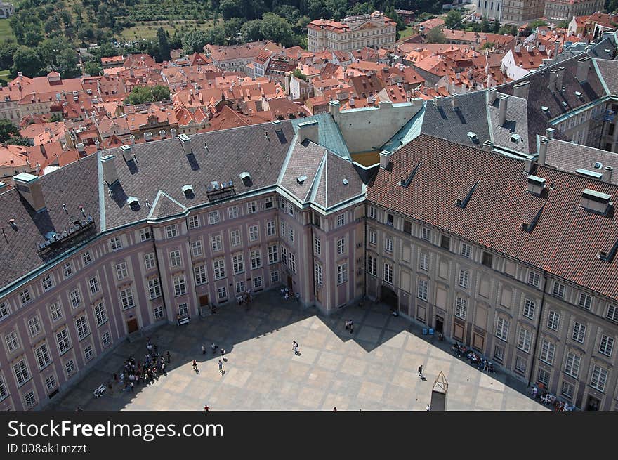 Courtyard of the Prague Castle in the Czech Republic